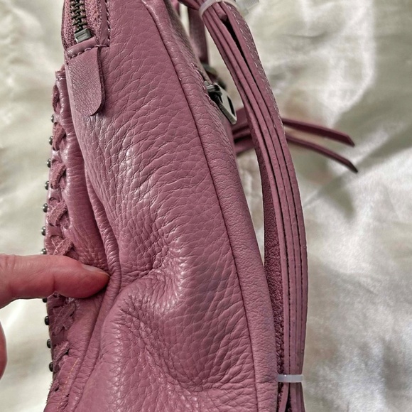 SATCHEL/MINI BACKPACK CONVERTIBLE by THE SAK, LEATHER, MAUVE, TOP ZIPPER CLOSURE - Picture 3 of 12
